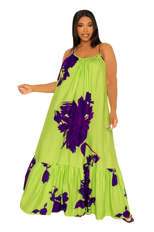 Floral Voluminous Maxi Dress sold by Buxom Couture