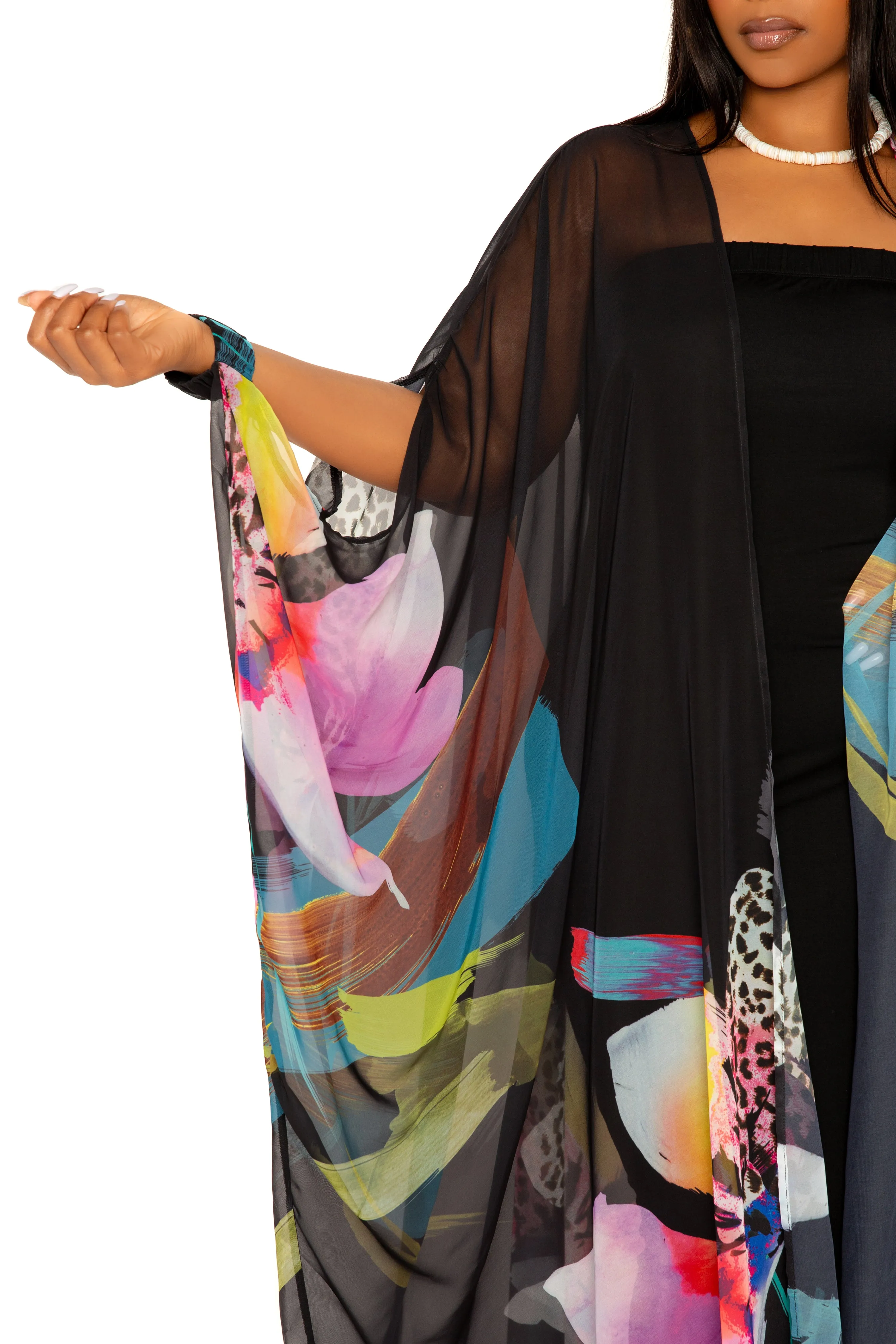 Floral Robe with Wrist Band sold by Buxom Couture product image thumbnail 5