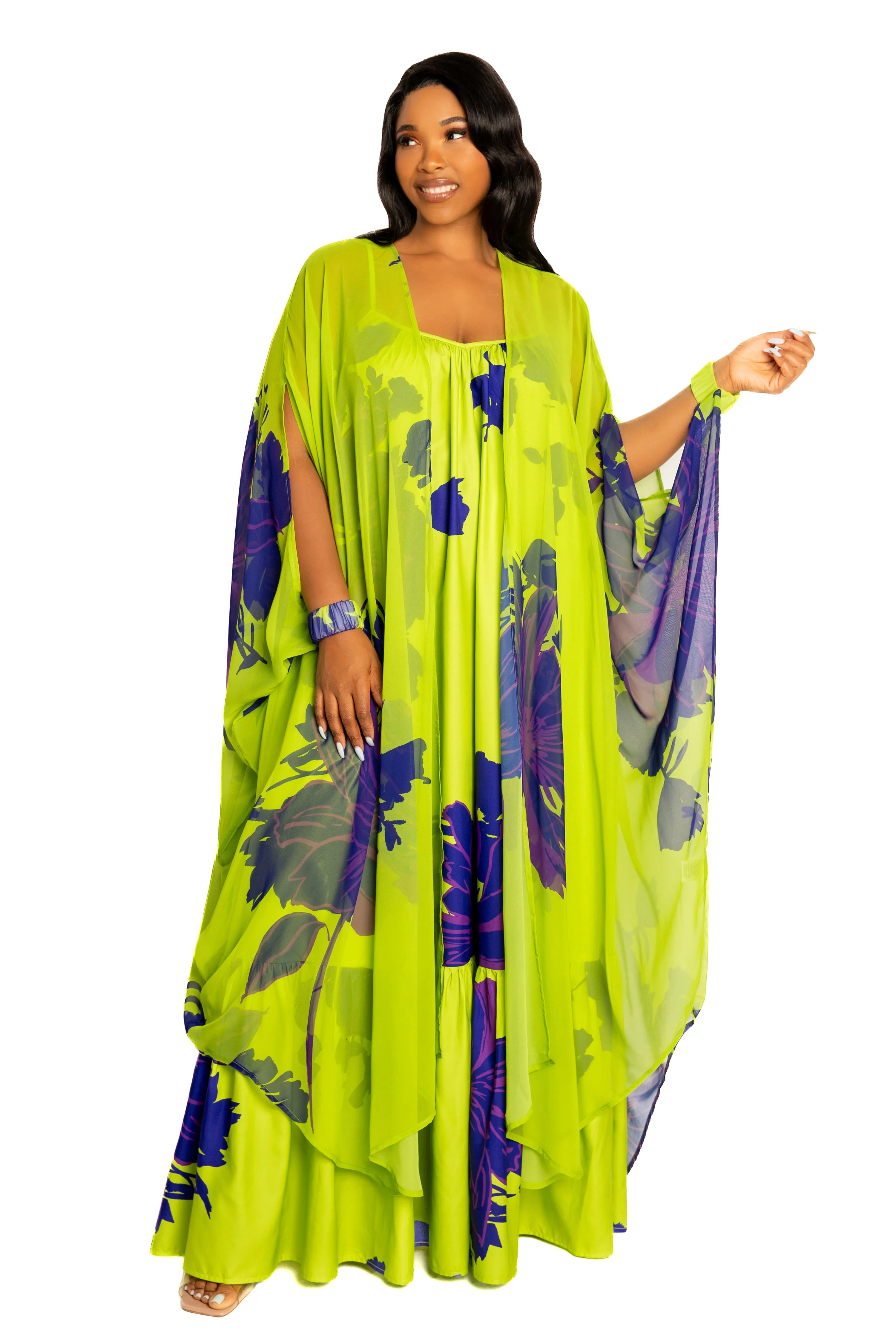 Floral Chiffon Kimono Cover-Ups sold by Buxom Couture product image thumbnail 2