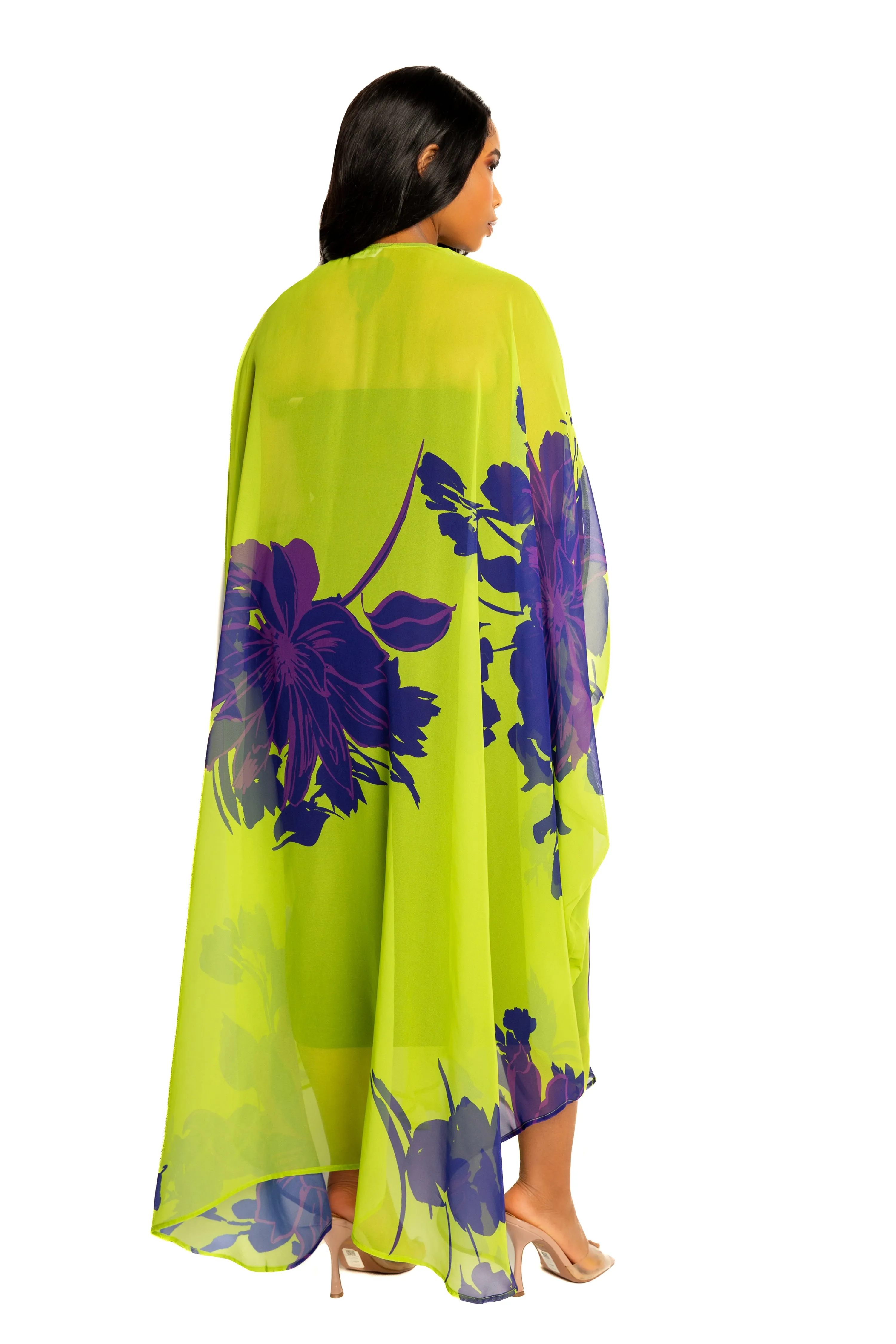 Floral Chiffon Kimono Cover-Ups sold by Buxom Couture product image thumbnail 3