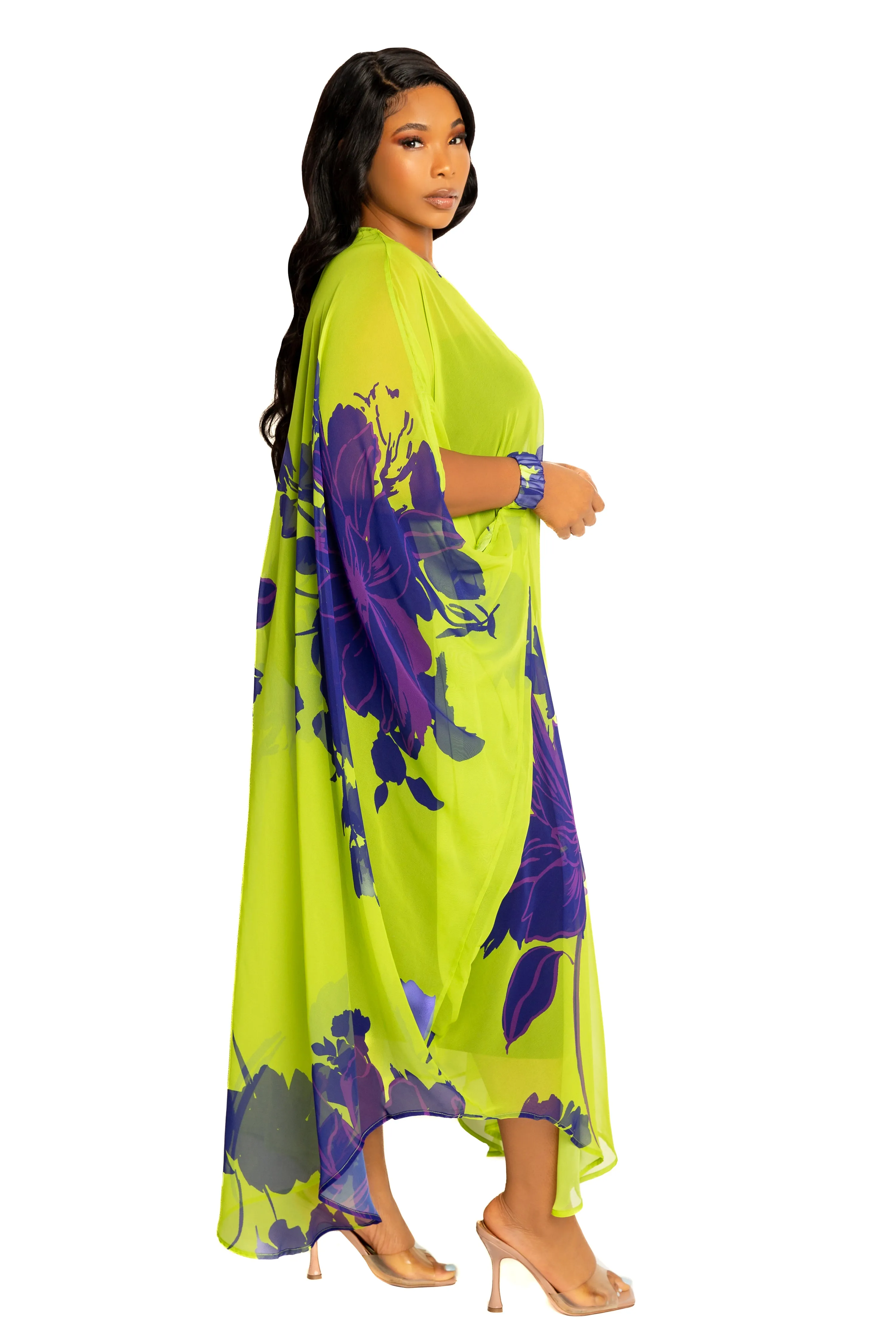 Floral Chiffon Kimono Cover-Ups sold by Buxom Couture product image thumbnail 4