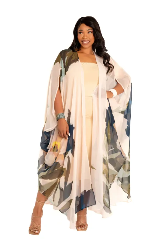 Floral Chiffon Kimono Cover-Ups sold by Buxom Couture