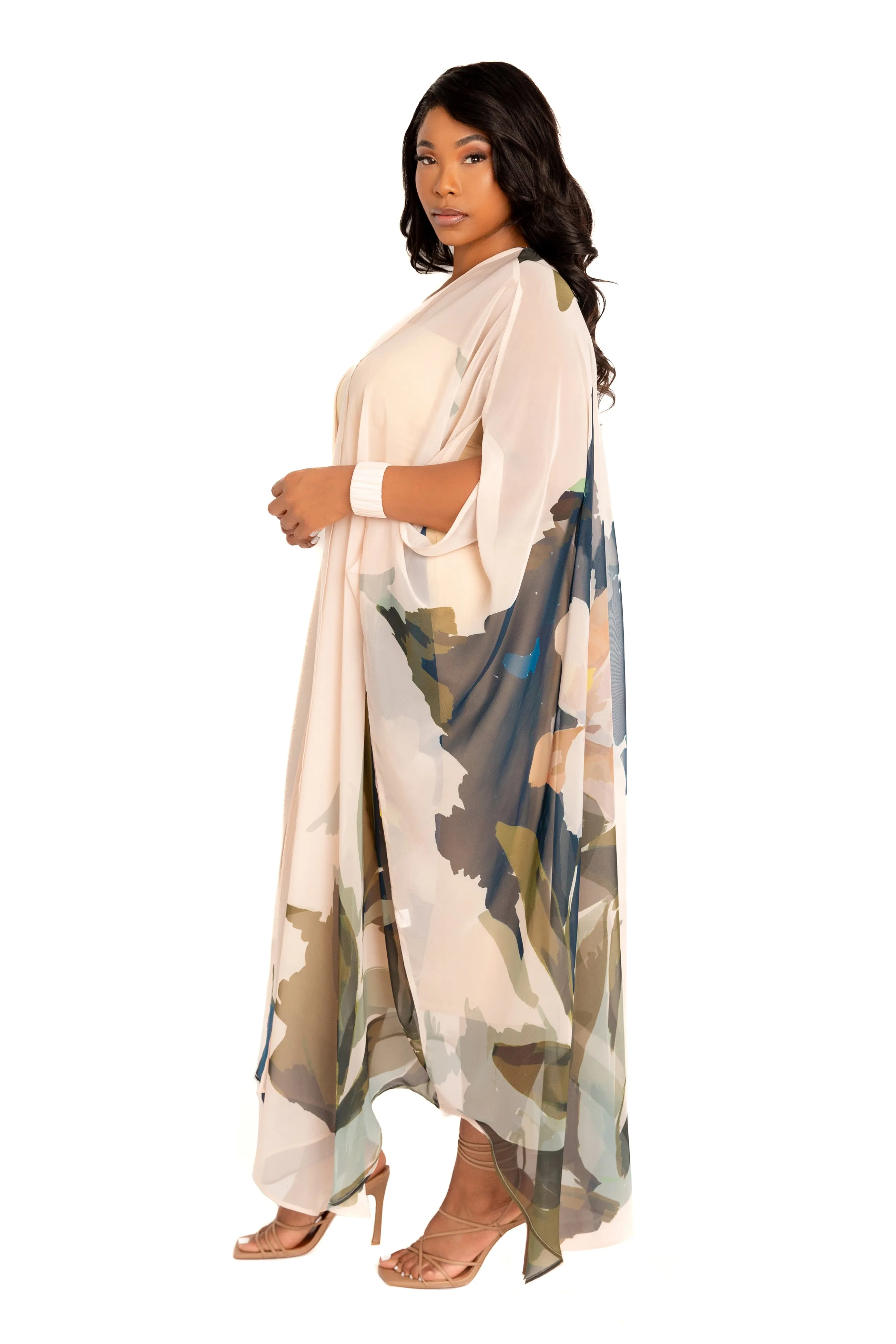 Floral Chiffon Kimono Cover-Ups sold by Buxom Couture product image thumbnail 3