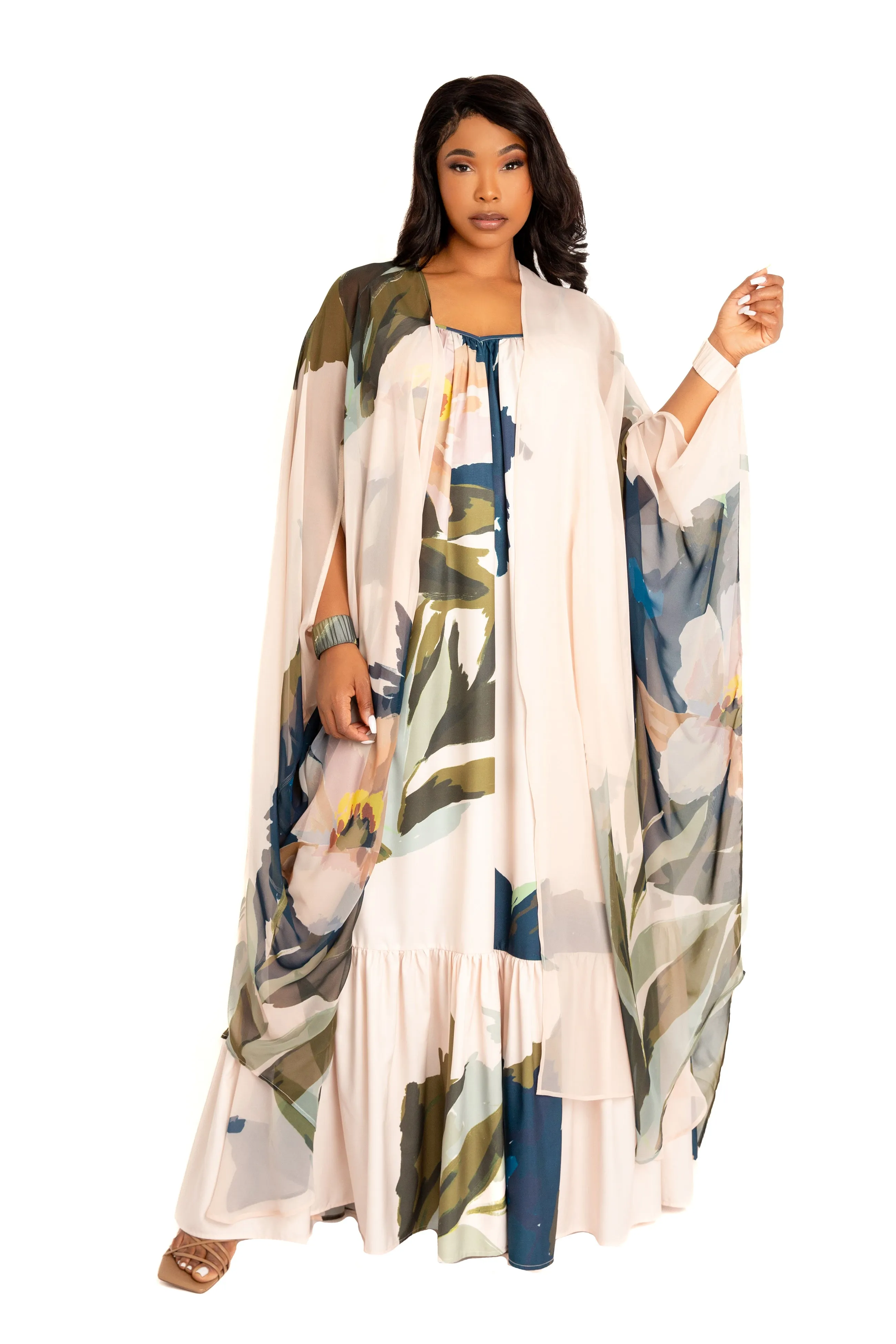 Floral Chiffon Kimono Cover-Ups sold by Buxom Couture product image thumbnail 2