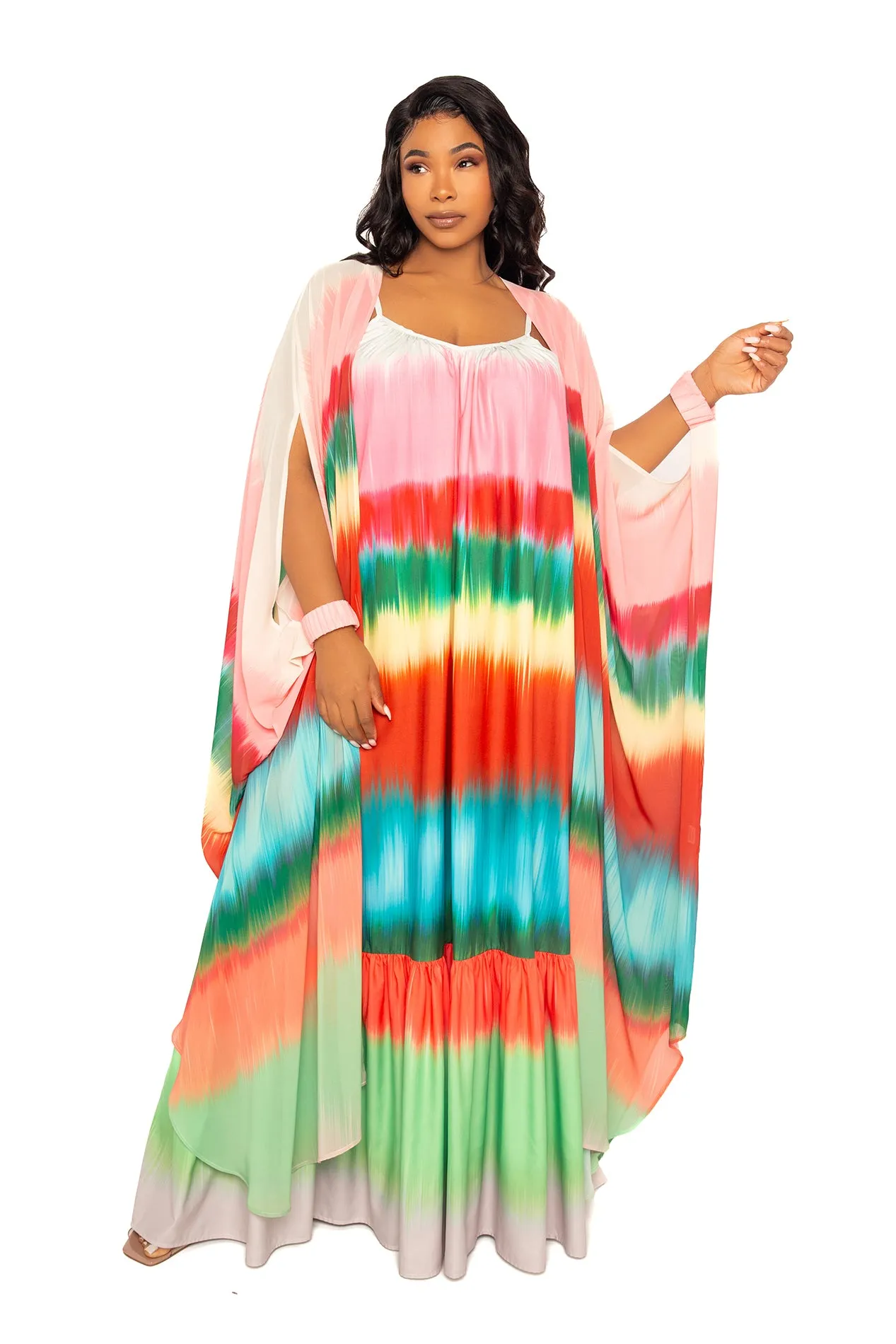 Ombre Chiffon Kimono Cover-Ups sold by Buxom Couture