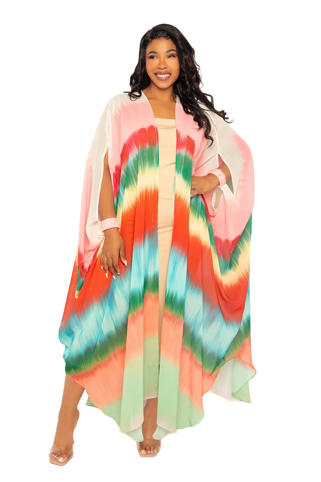 Ombre Chiffon Kimono Cover-Ups sold by Buxom Couture product image thumbnail 2