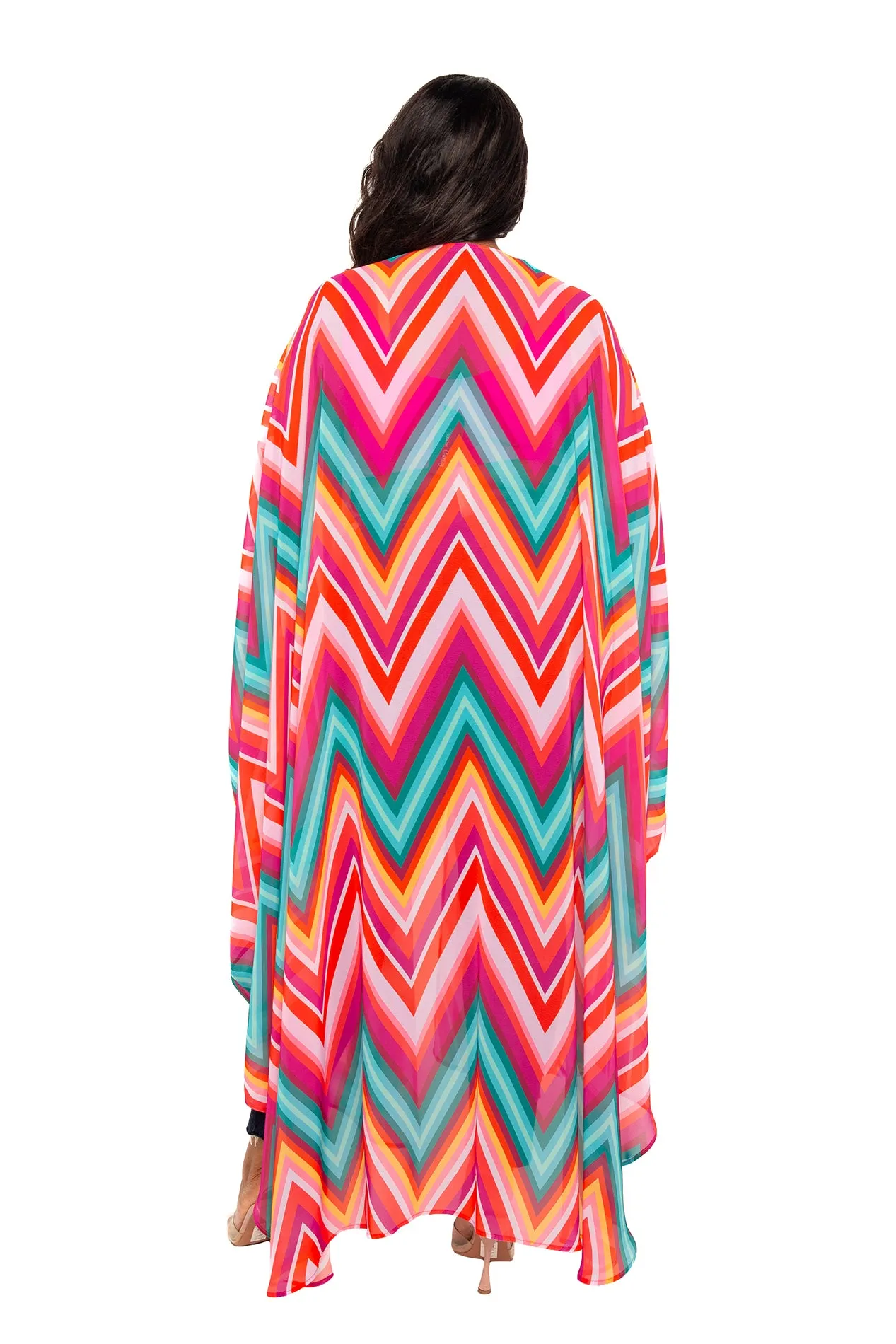 Chevron Chiffon Kimono Cover-Ups sold by Buxom Couture product image thumbnail 4