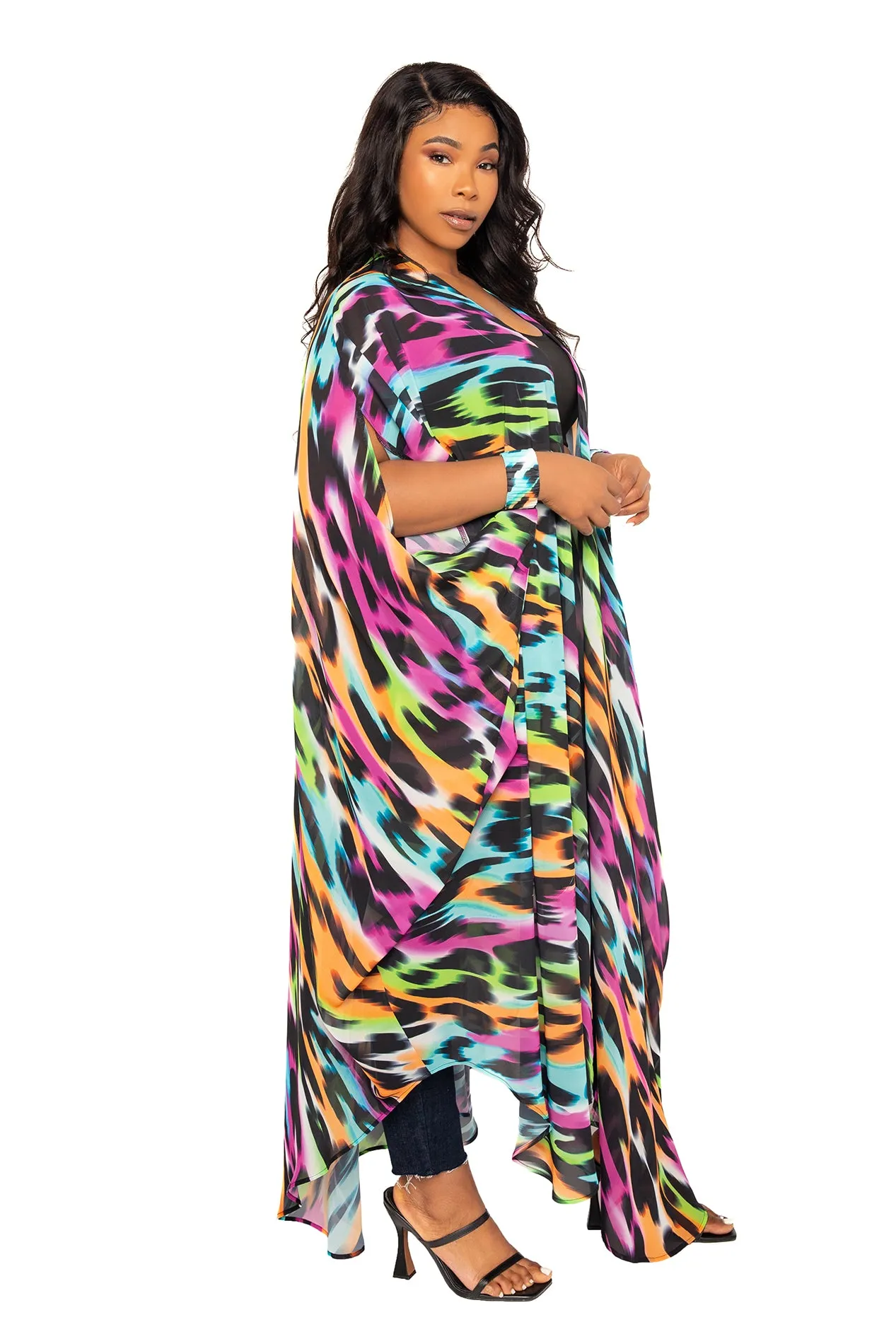 Animal Chiffon Kimono Cover-Ups sold by Buxom Couture product image thumbnail 3