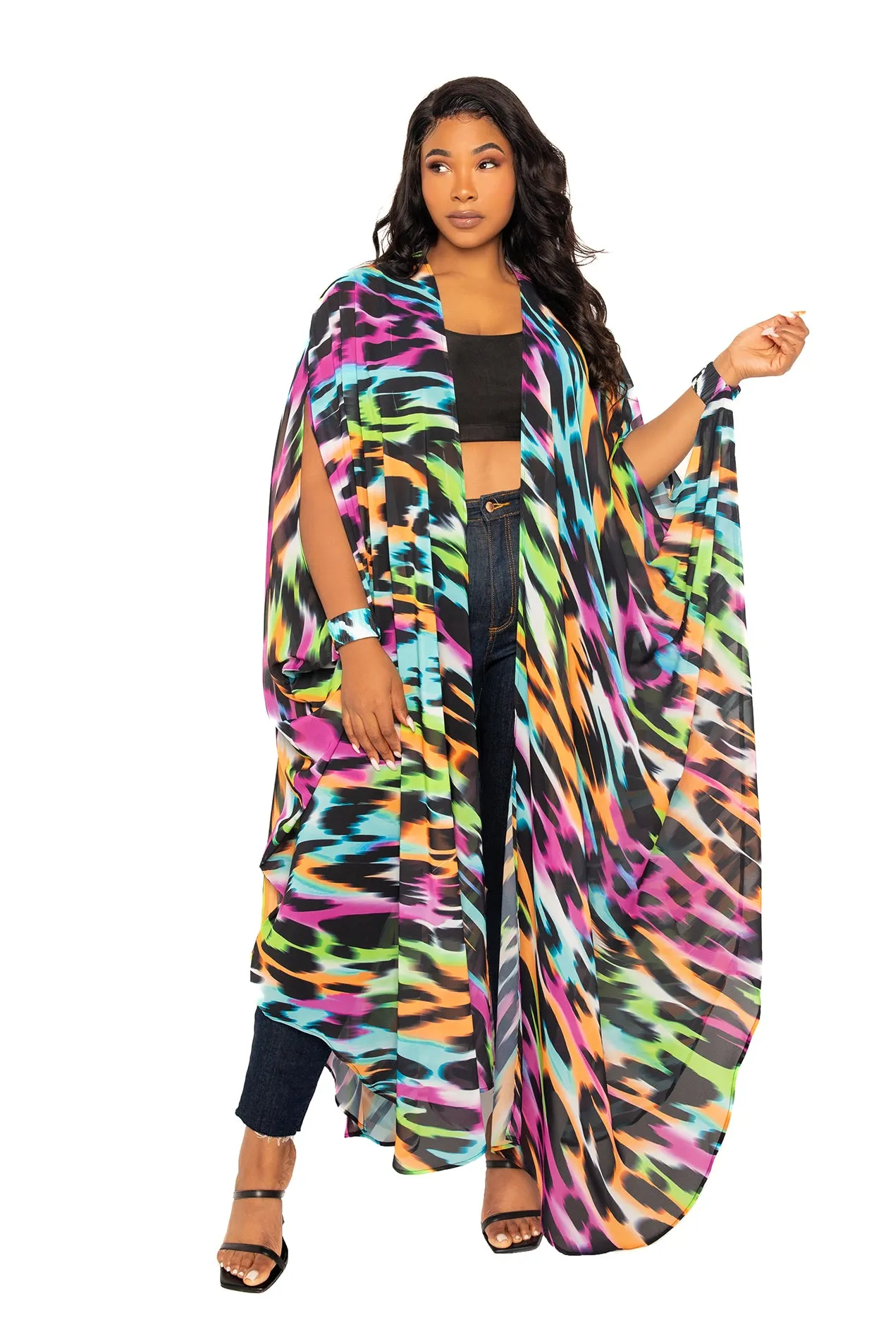 Animal Chiffon Kimono Cover-Ups sold by Buxom Couture