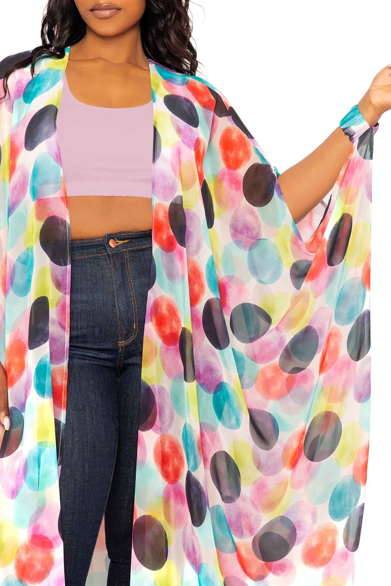 Polka Dot Chiffon Kimono Cover-Ups sold by Buxom Couture product image thumbnail 5