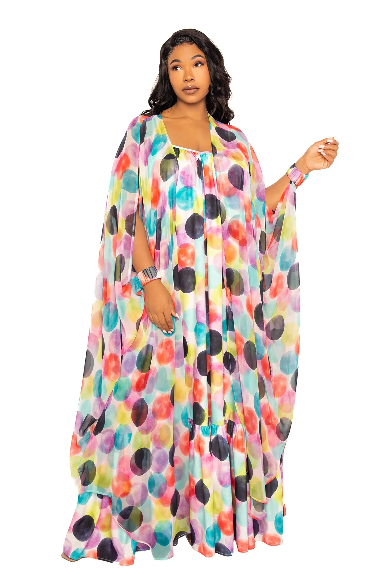 Polka Dot Chiffon Kimono Cover-Ups sold by Buxom Couture product image thumbnail 2