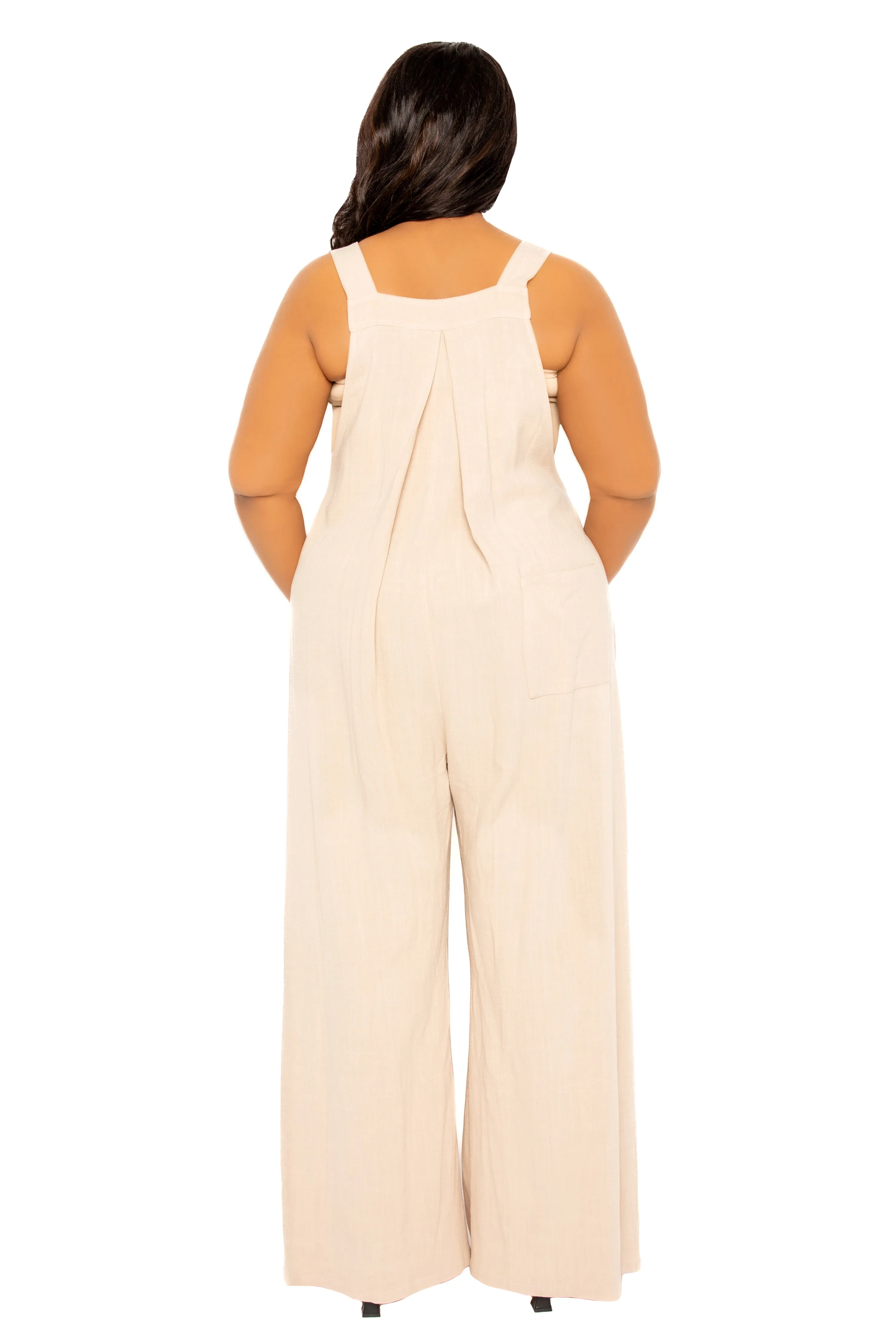 Wide Leg Linen Jumpsuit sold by Buxom Couture product image thumbnail 3