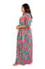 Print Maxi Shirtdress with Tie Sleeves sold by Buxom Couture