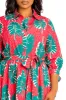 Print Maxi Shirtdress with Tie Sleeves sold by Buxom Couture