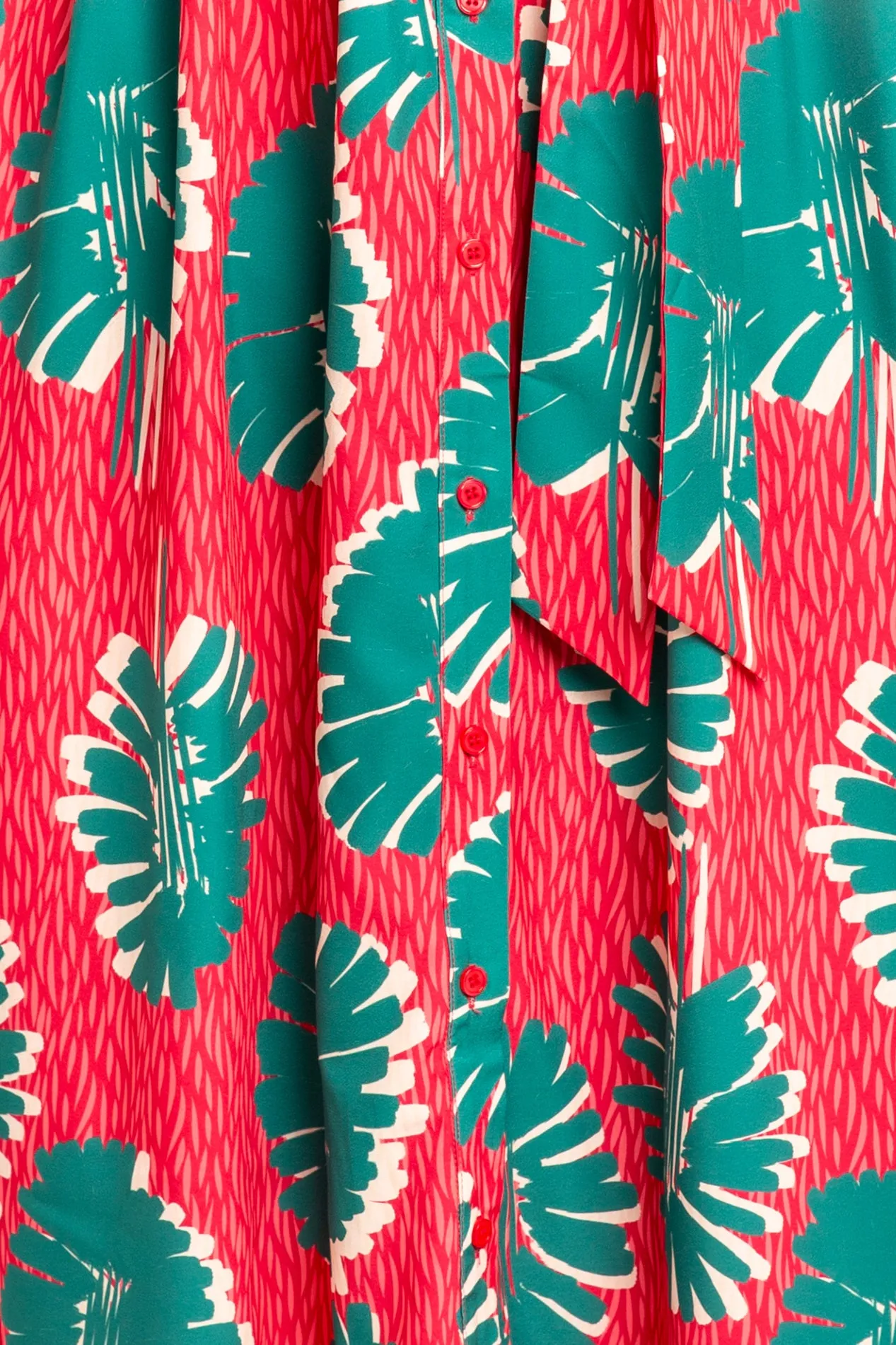 Print Maxi Shirtdress with Tie Sleeves sold by Buxom Couture product image thumbnail 5