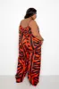 Animal Print Flutter Hem Jumpsuit sold by Buxom Couture