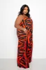 Animal Print Flutter Hem Jumpsuit sold by Buxom Couture
