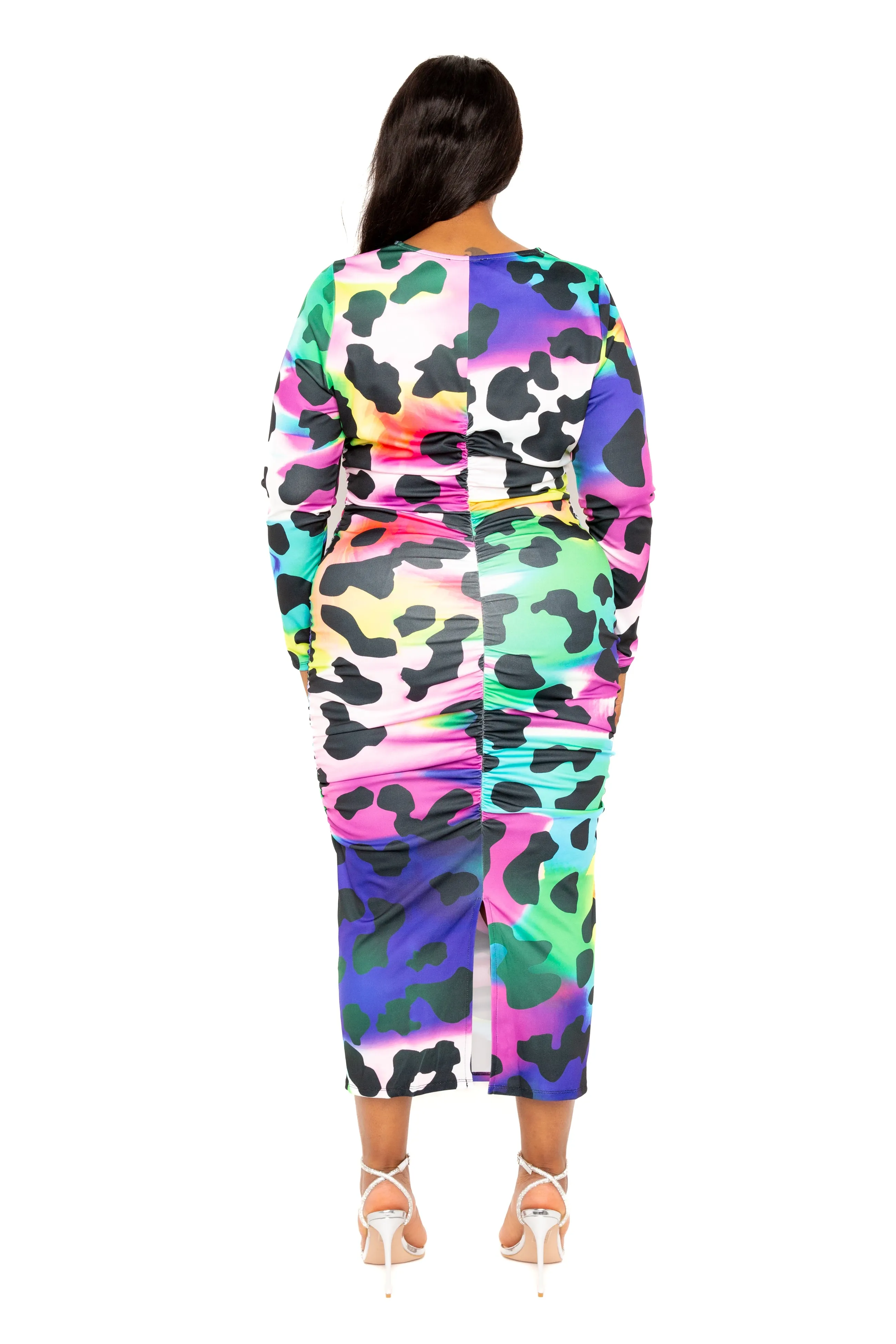 Animal Print Ruched Bodycon Dress sold by Buxom Couture product image thumbnail 2