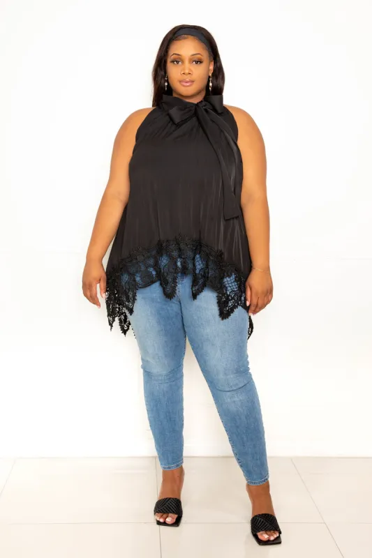 Pleated Top with Lace Hem sold by Buxom Couture