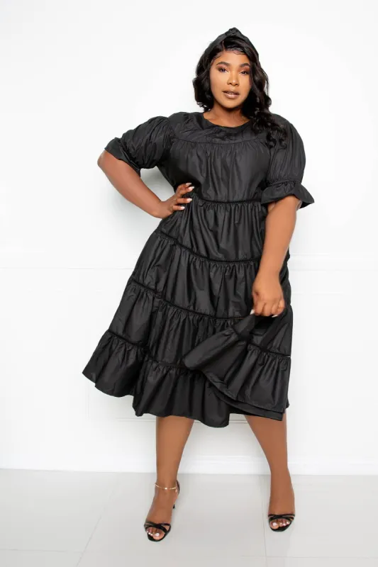 Tiered Poplin Dress sold by Buxom Couture