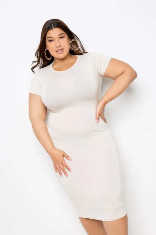 Everyday T-shirt Dress sold by Buxom Couture