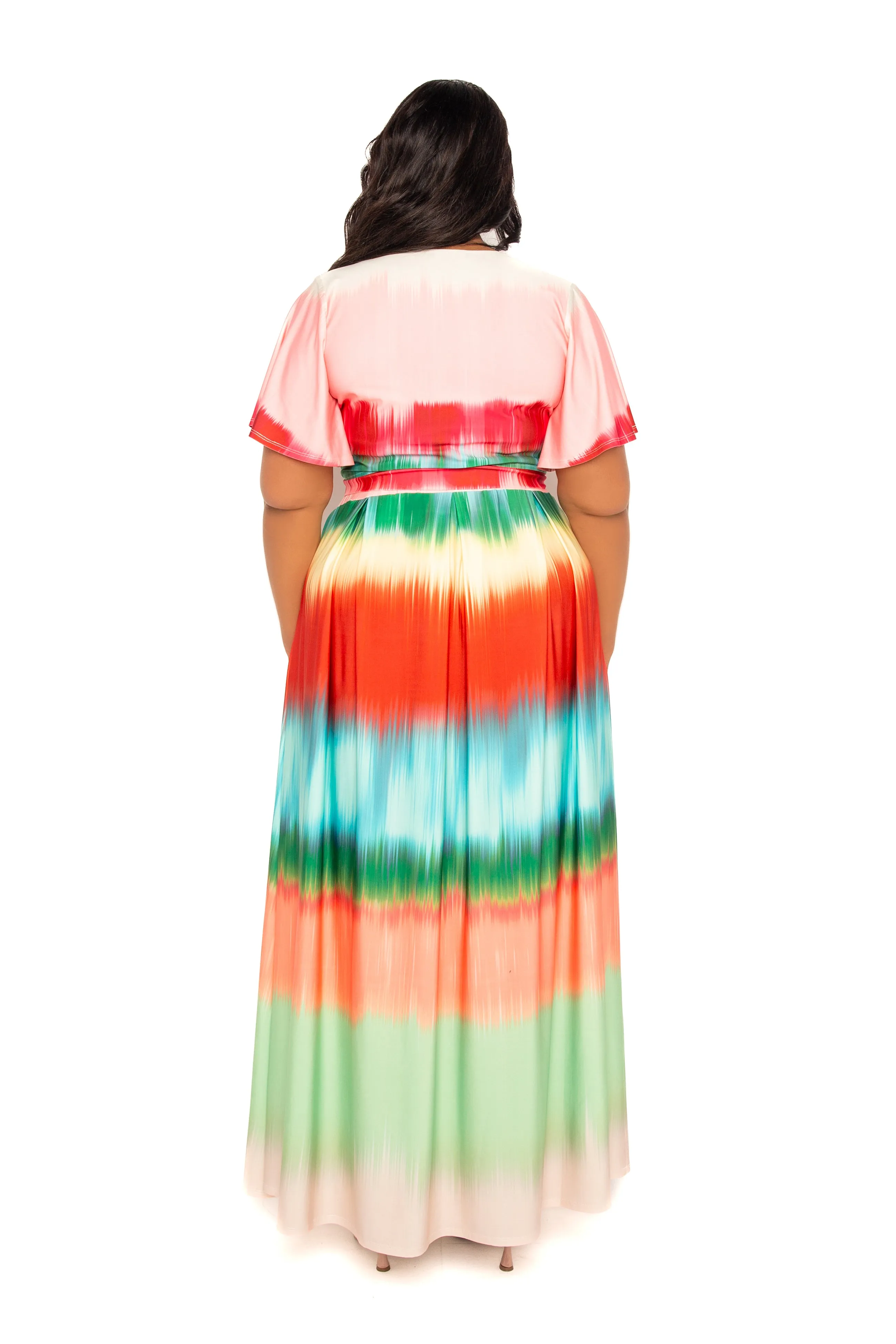 Ombre Stripe Crop Top and Maxi Skirt Set sold by Buxom Couture product image thumbnail 2