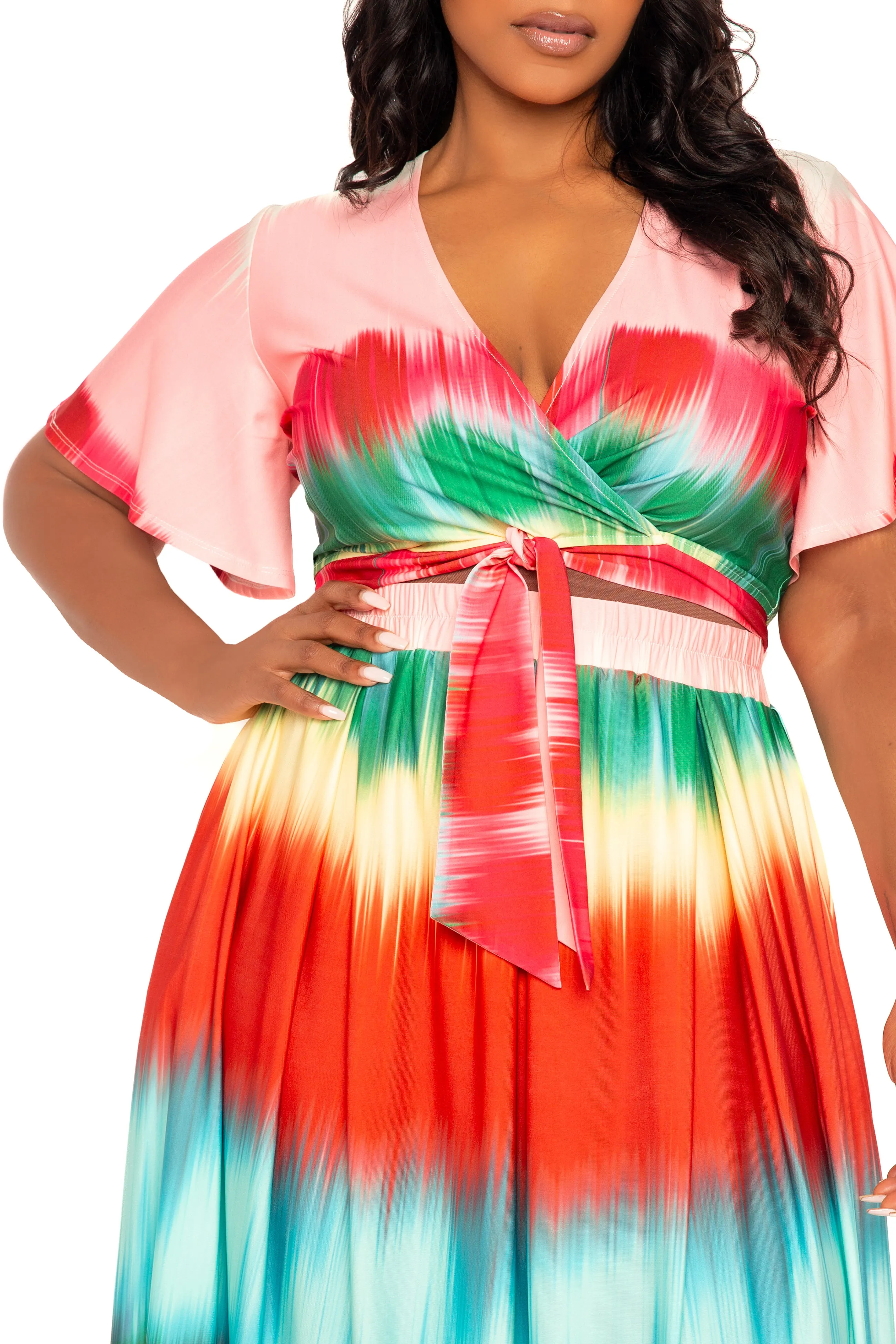 Ombre Stripe Crop Top and Maxi Skirt Set sold by Buxom Couture product image thumbnail 4