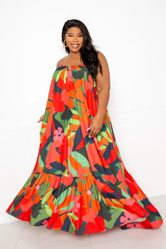 Floral Voluminous Maxi Dress made by Buxom Couture