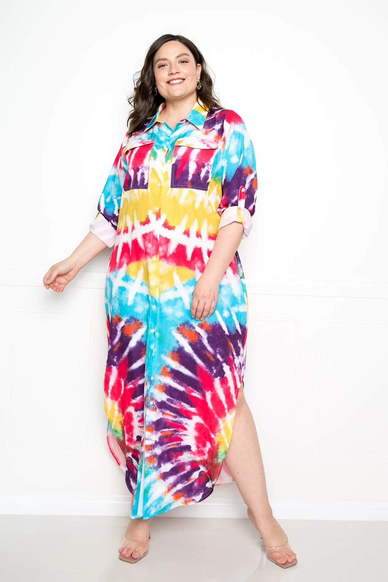Tie-Dye Shirt Dress sold by Buxom Couture product image thumbnail 3