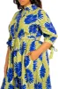 Print Maxi Shirtdress with Tie Sleeves sold by Buxom Couture