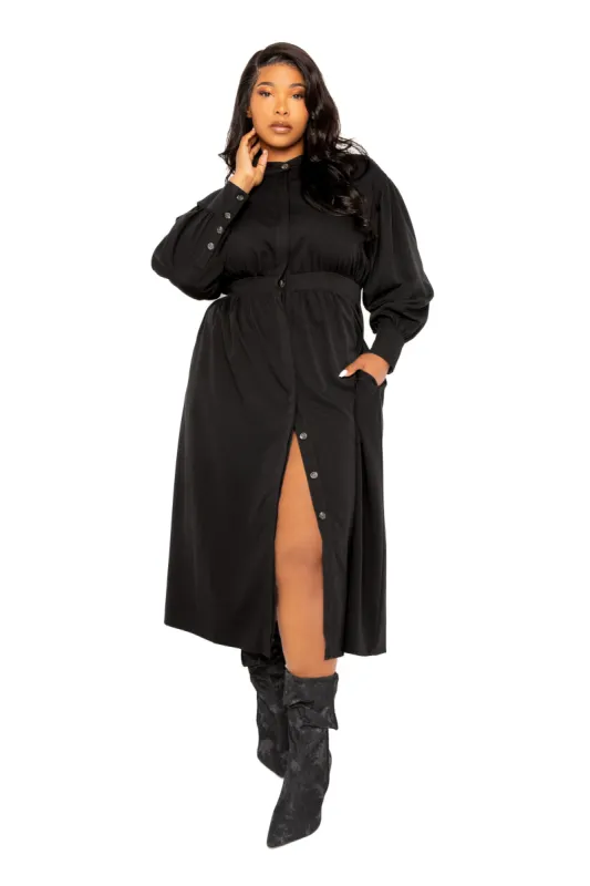 Cut Out Back Shirt Dress sold by Buxom Couture