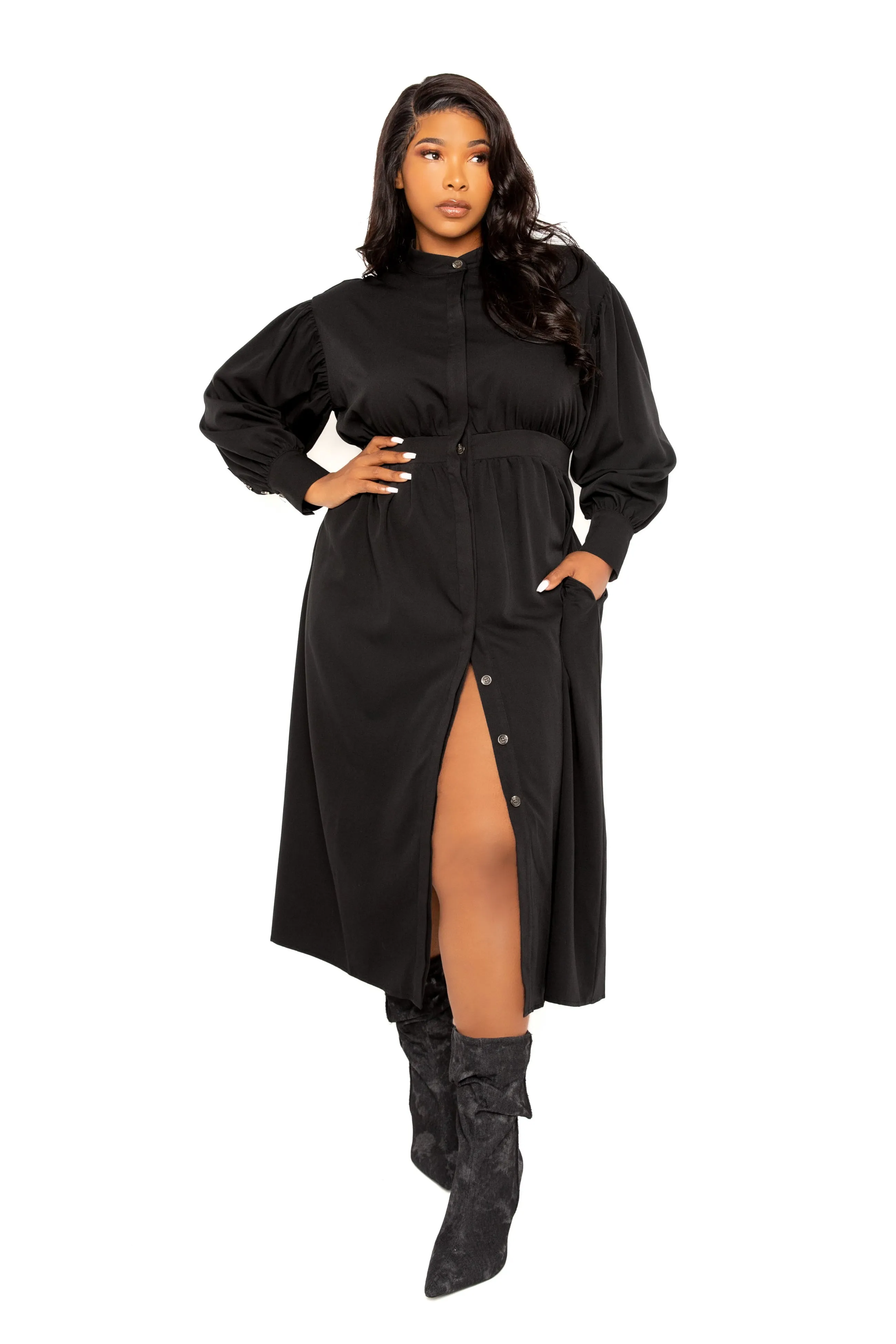 Cut Out Back Shirt Dress sold by Buxom Couture product image thumbnail 3