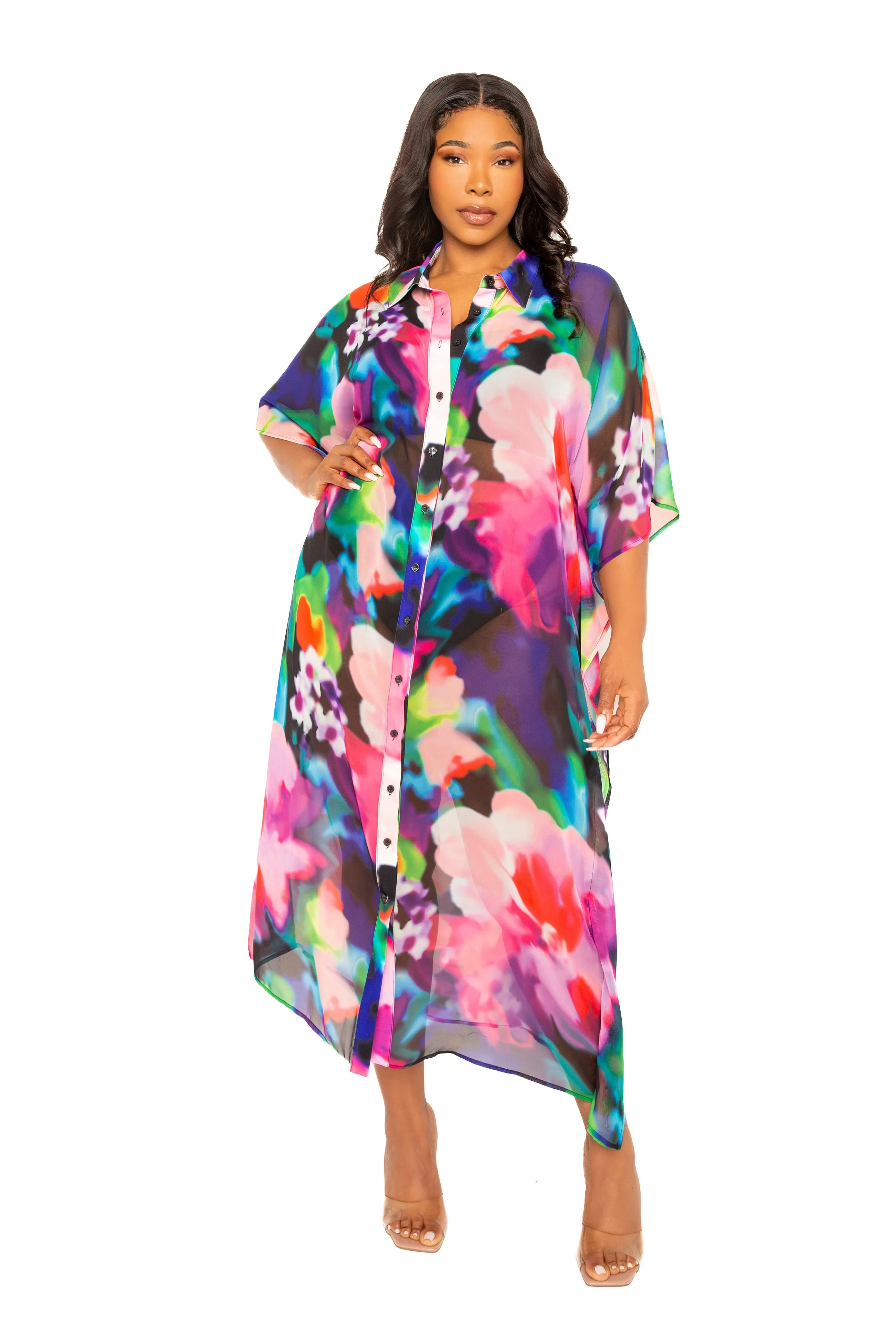 Print Shirtdress Coverup sold by Buxom Couture product image thumbnail 3