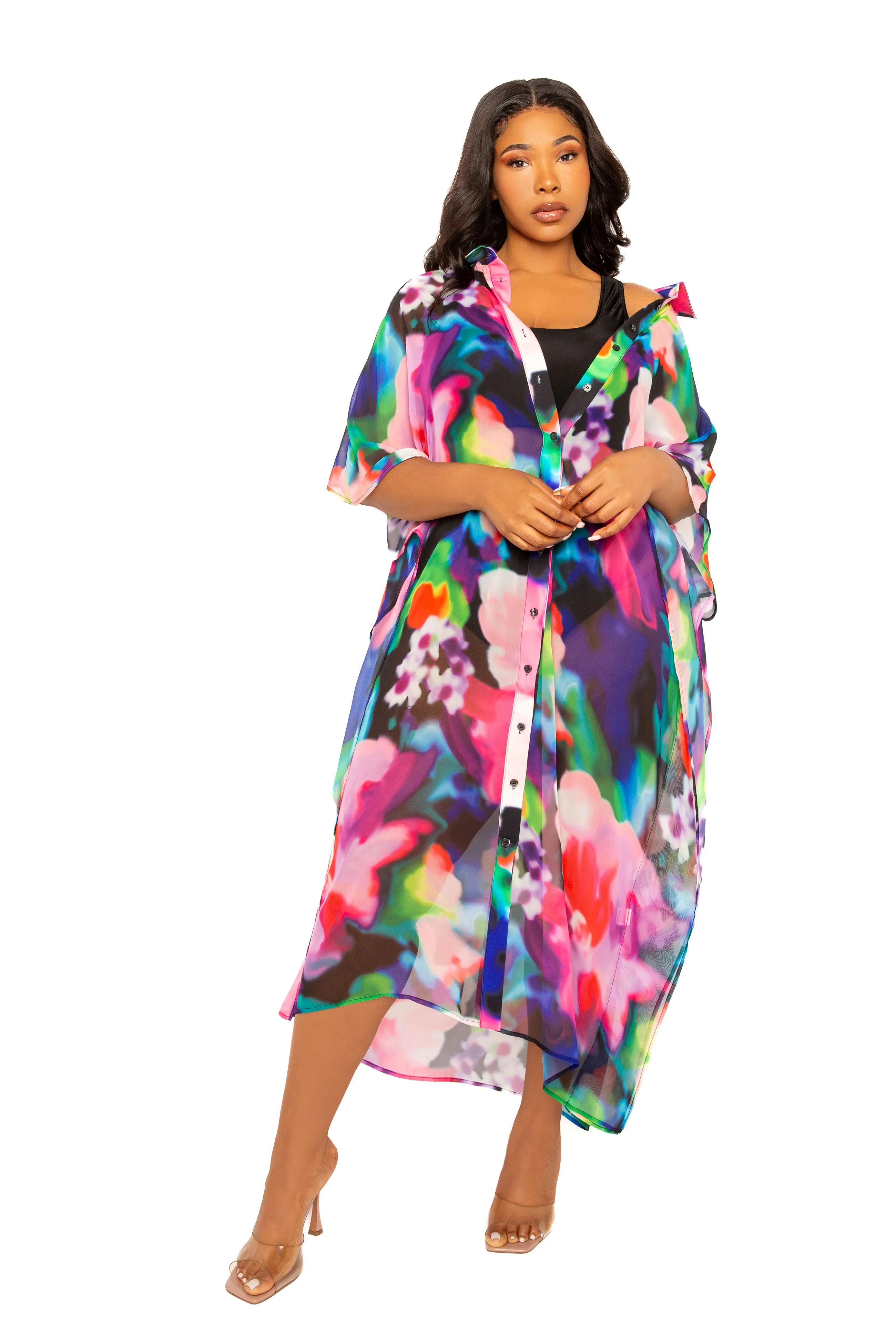 Print Shirtdress Coverup sold by Buxom Couture