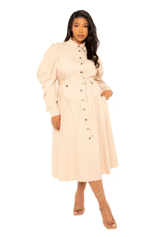 Puff Sleeve Trench Jacket Dress sold by Buxom Couture