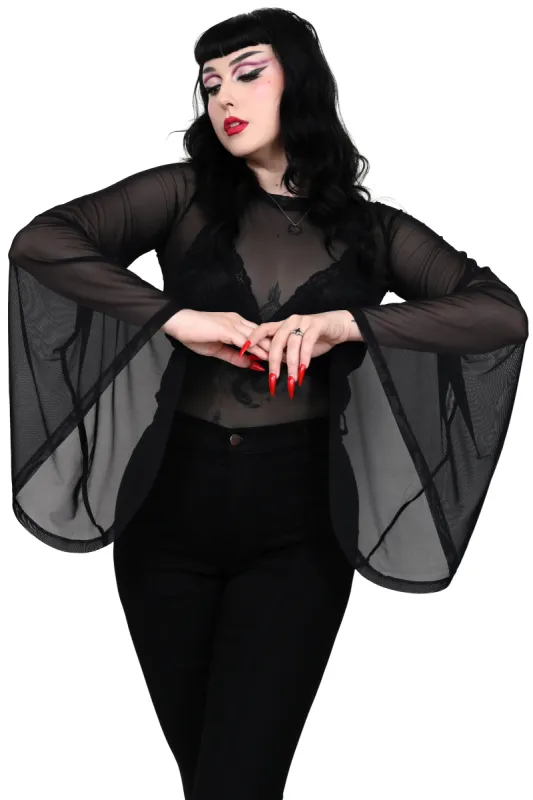 SAMPLE Onyx Mesh Bell Sleeve Top - FINAL SALE sold by Foxblood