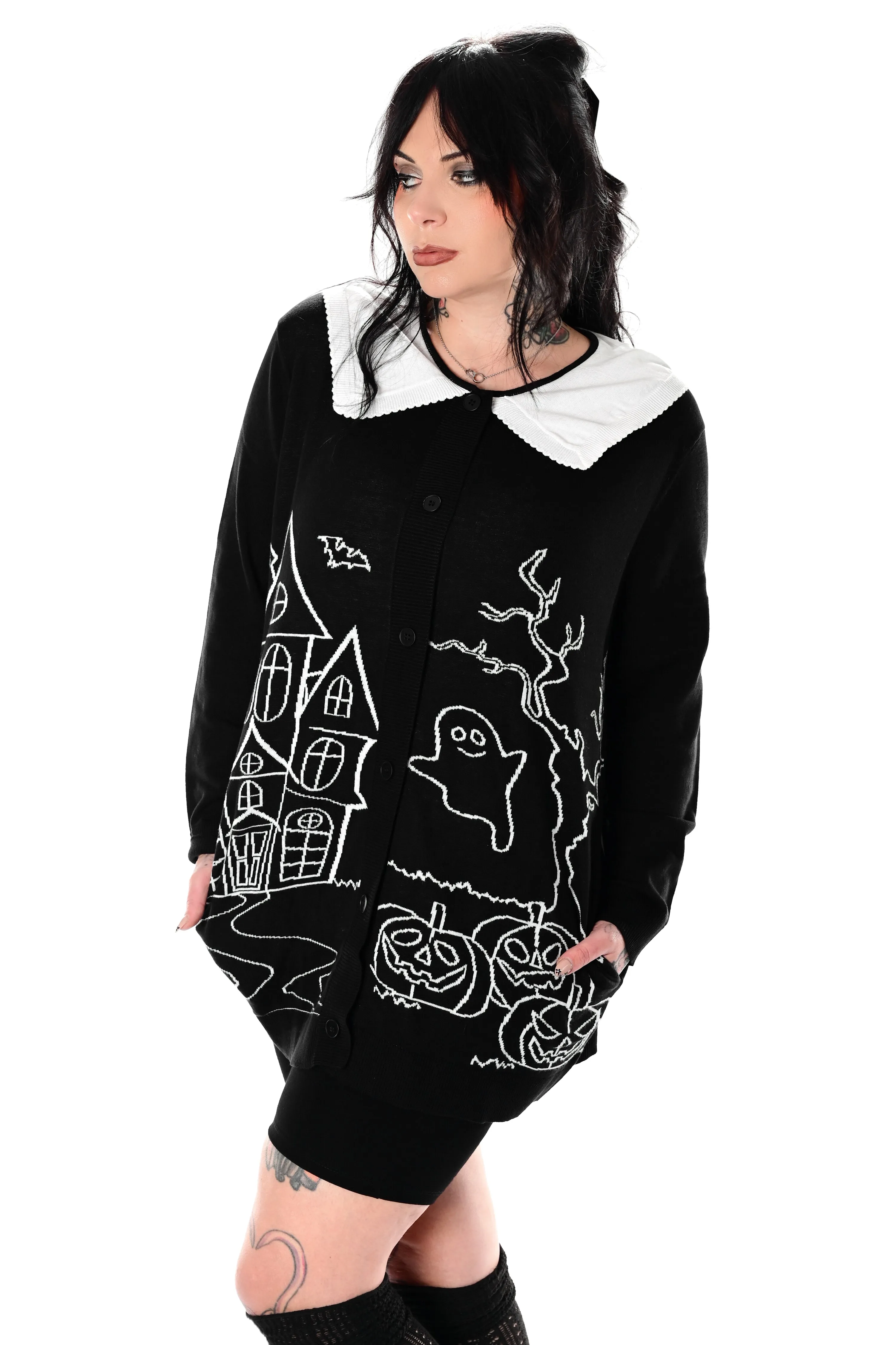 Haunted House Collar Cardigan- No restock! sold by Foxblood product image thumbnail 2