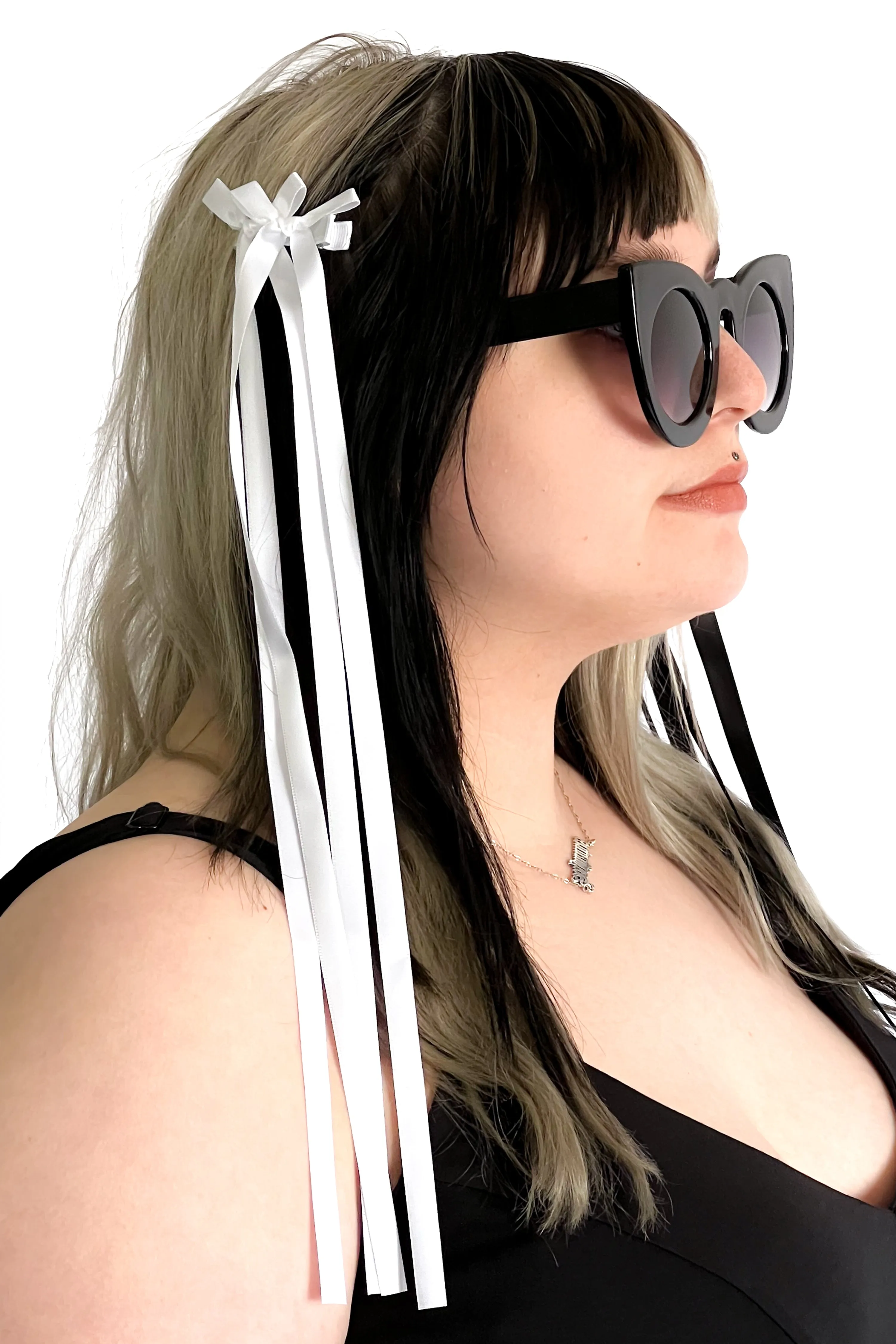 White Double Ribbon Bow - 2 Pack sold by Foxblood
