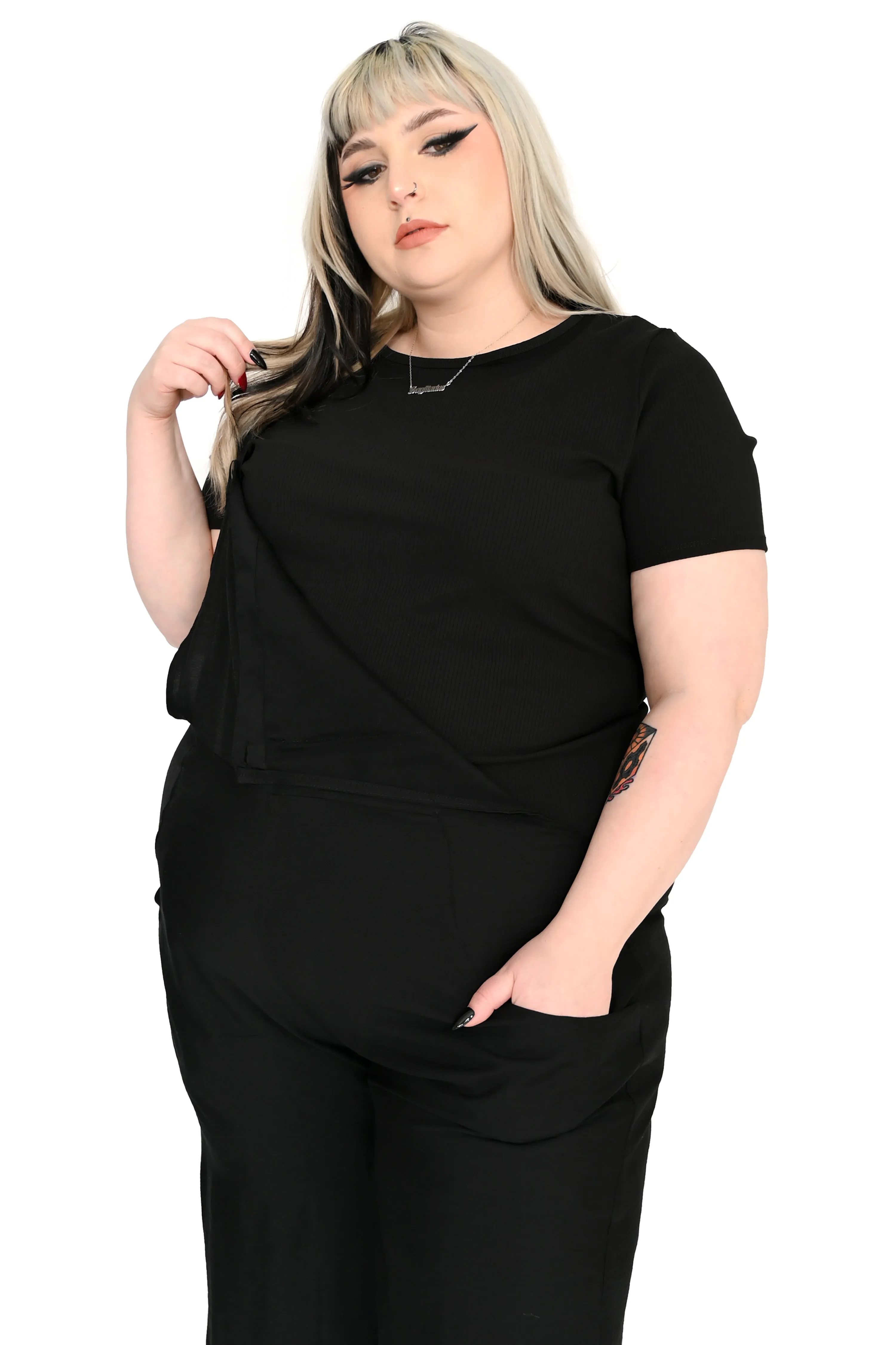 SAMPLE Signature Ribbed Short Sleeve Top - FINAL SALE- X-Small left! sold by Foxblood product image thumbnail 4