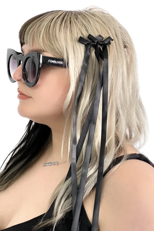 Black Double Ribbon Bow - 2 Pack sold by Foxblood