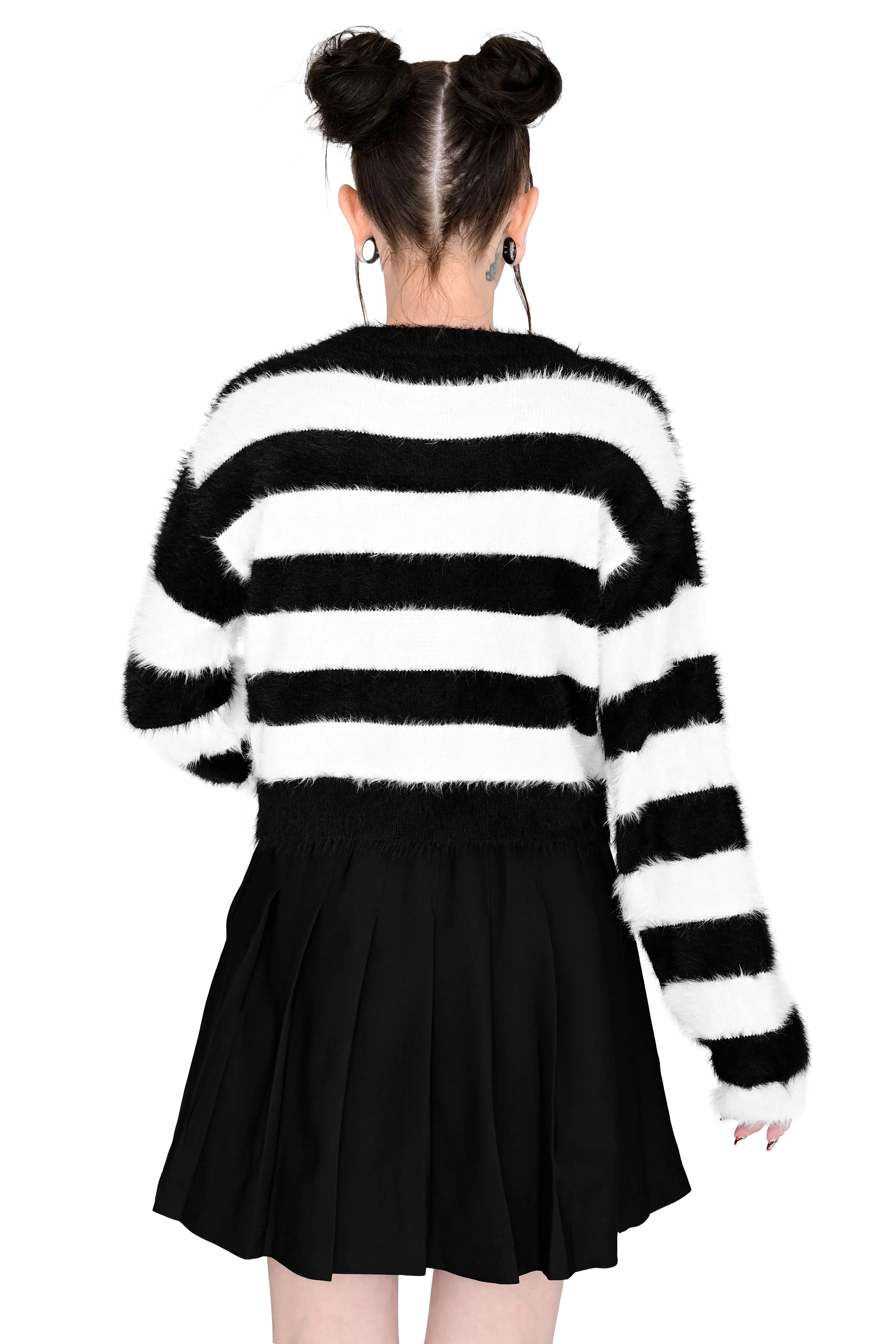 Fuzzy Striped Crop Sweater - 3XL/4XL left! sold by Foxblood product image thumbnail 4