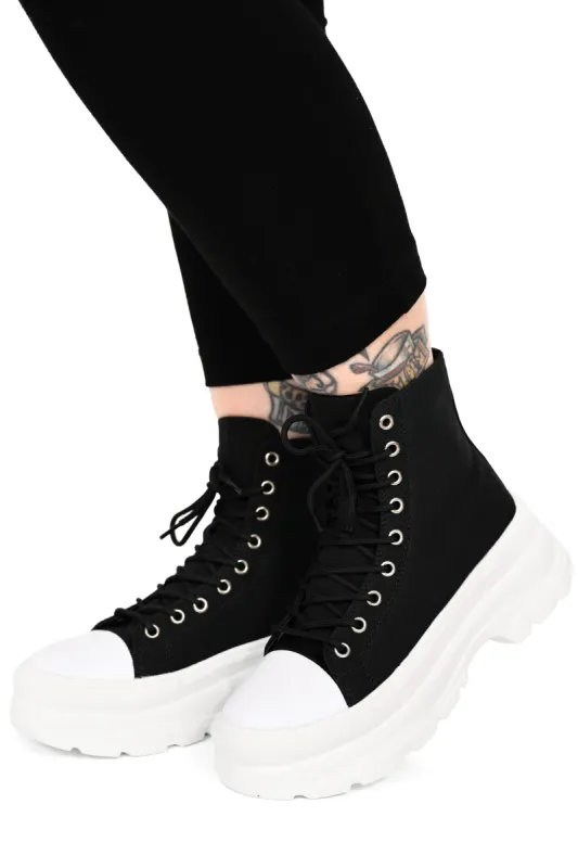 Stacked Canvas High Top Sneaker - final sale! - Size 6 left! sold by Foxblood