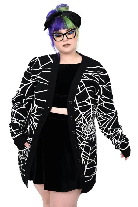 Cobwebs Cardigan Sweater - 3XL/4XL left! sold by Foxblood