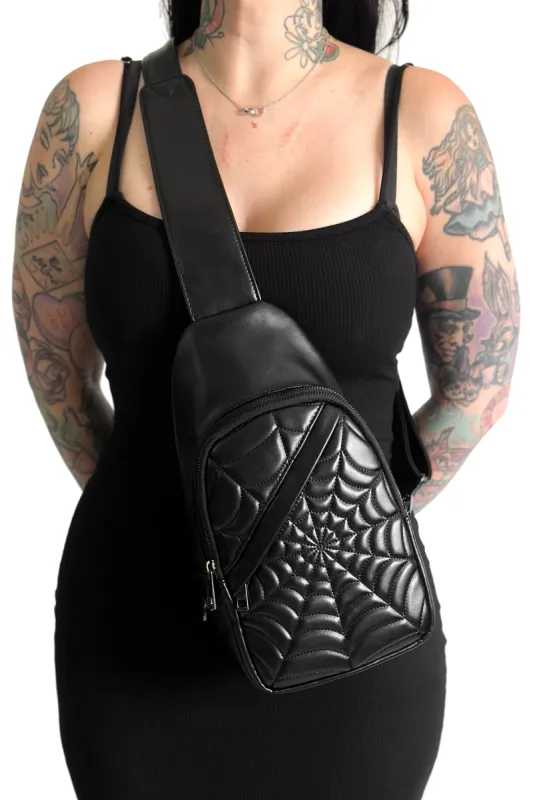Spiderweb Sling Bag - All Black sold by Foxblood