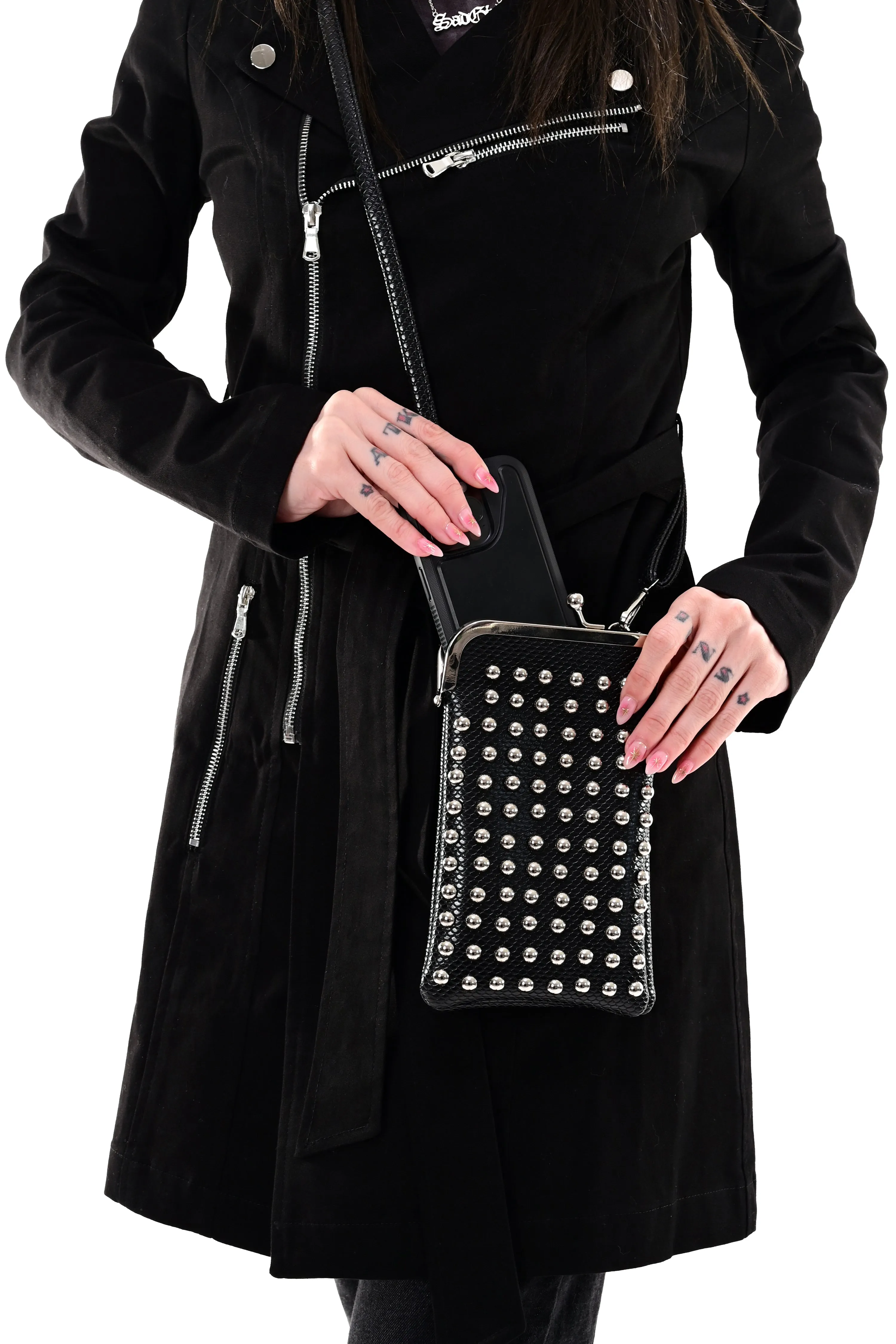 Studded Mini Crossbody Bag - Apple Leather sold by Foxblood