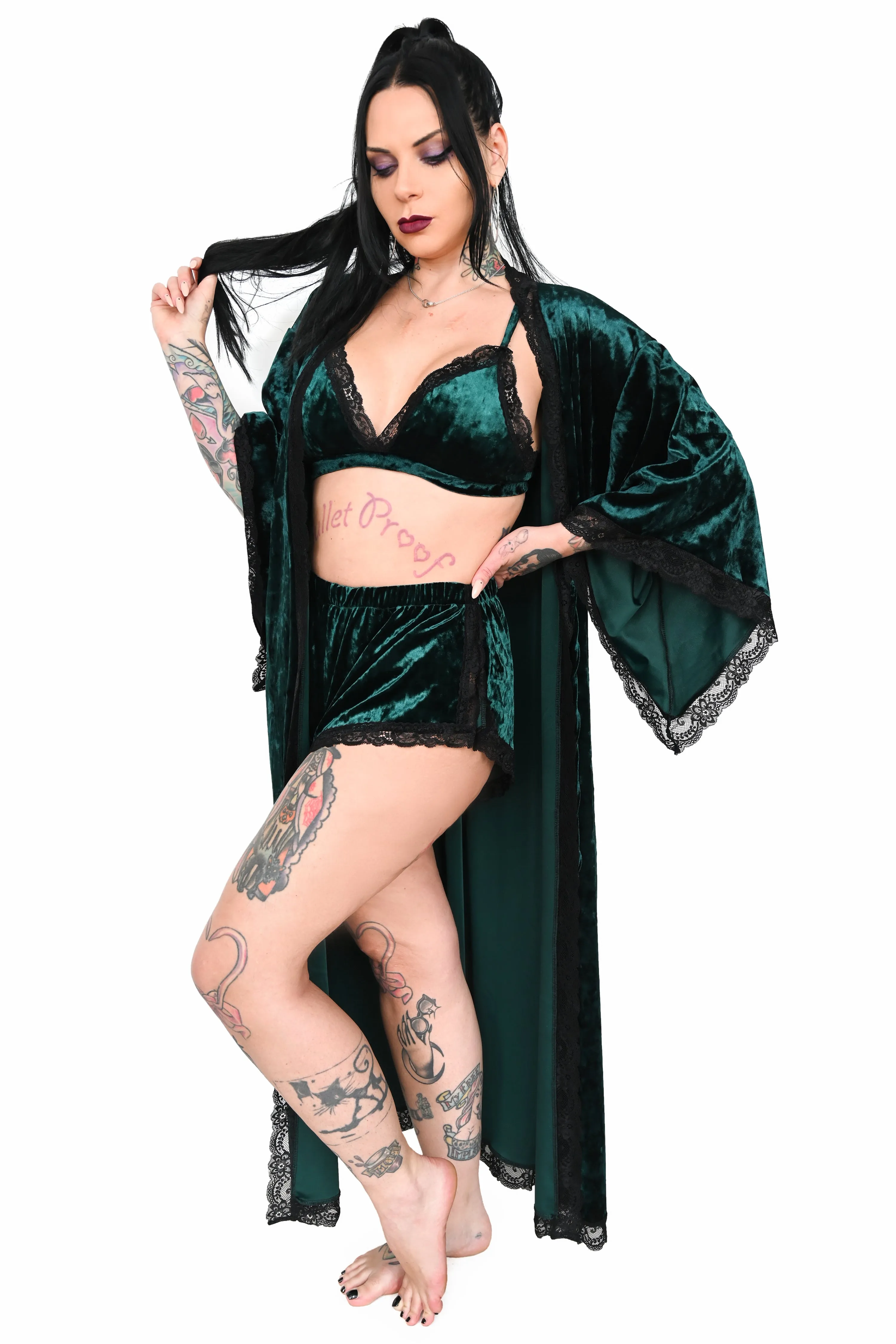 Bathory Dressing Robe - Emerald Velvet (Limited Holiday Edition) sold by Foxblood product image thumbnail 3