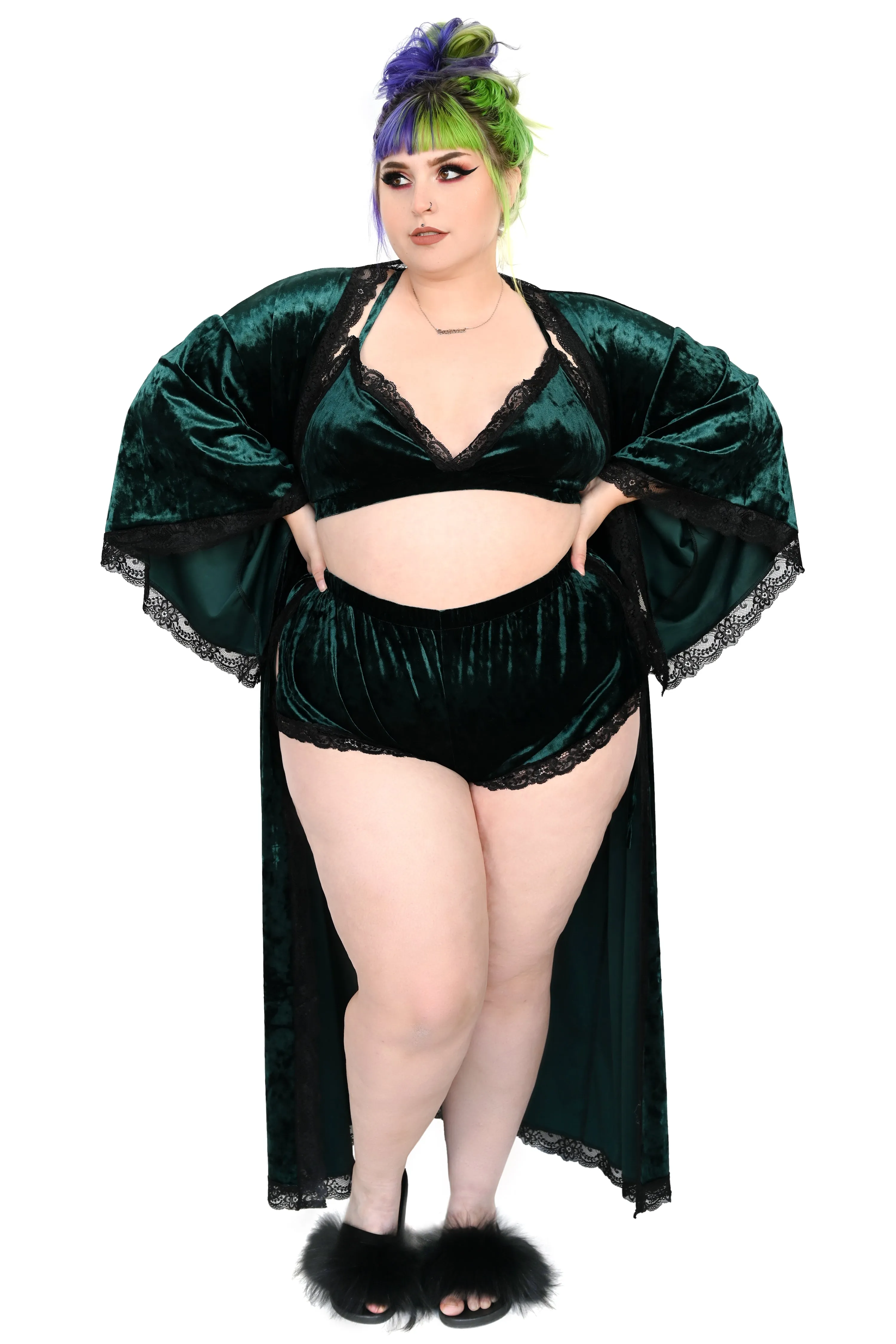 Bathory Dressing Robe - Emerald Velvet (Limited Holiday Edition) sold by Foxblood product image thumbnail 4