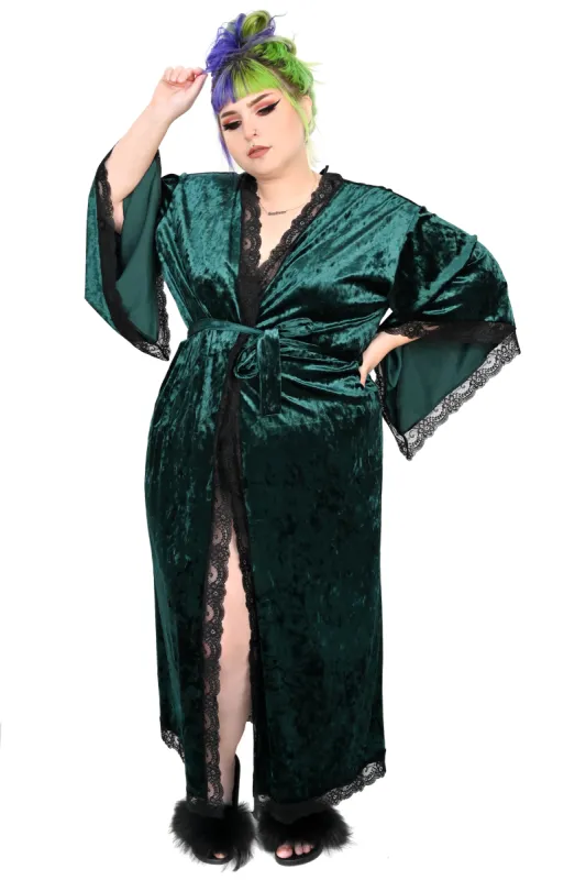 Bathory Dressing Robe - Emerald Velvet (Limited Holiday Edition) sold by Foxblood
