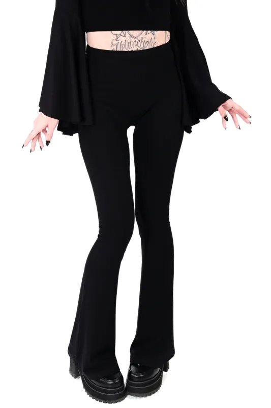 Black Seamless Flare Leggings sold by Foxblood