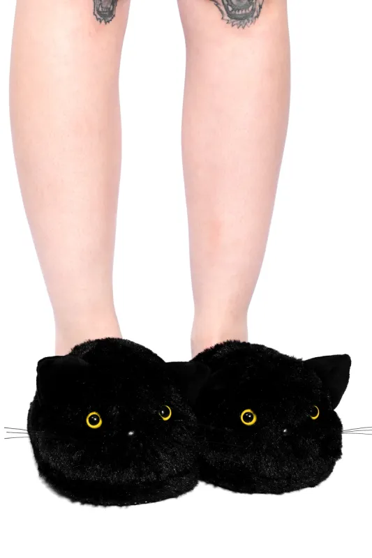 Black Cat Slippers - No Restock! sold by Foxblood